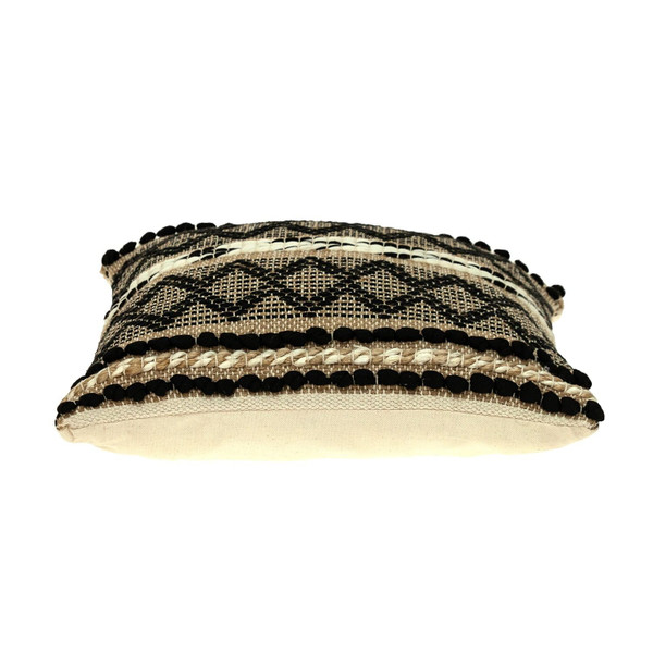 Black And Sand Woven Decorative Pillow N270-383173