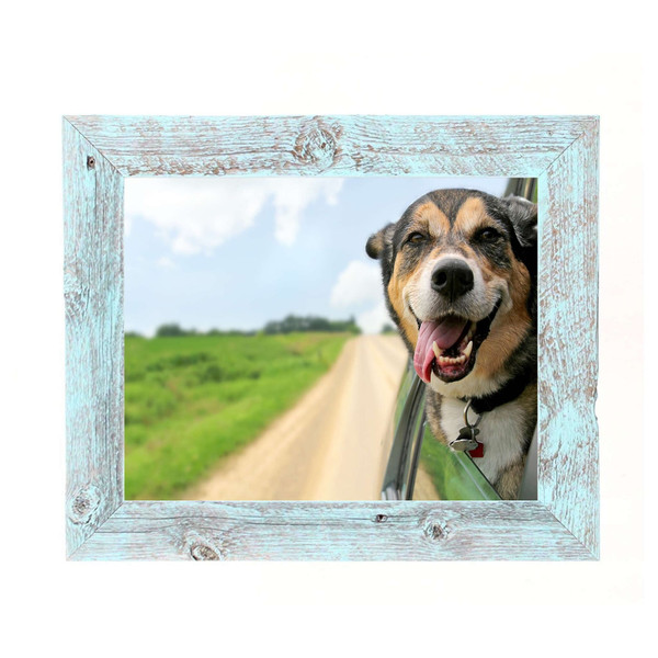 18" X 24" Rustic Farmhouse Light Aqua Blue Frame N270-386522