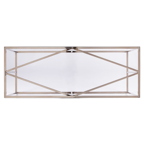 42" Clear and Gold Glass Frame Console Table N270-402387