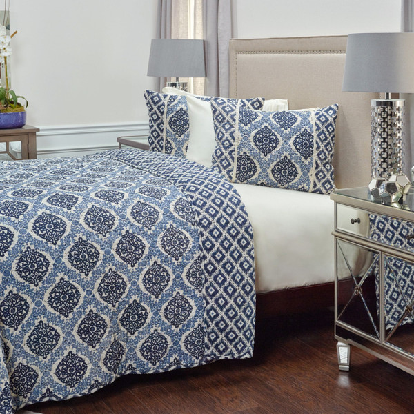 Indigo Queen 100% Cotton 300 Thread Count Machine Washable Down Alternative Comforter N270-479841