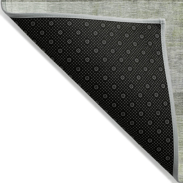 10' X 14' Olive Green Ombre Washable Non Skid Indoor Outdoor Area Rug N270-563663