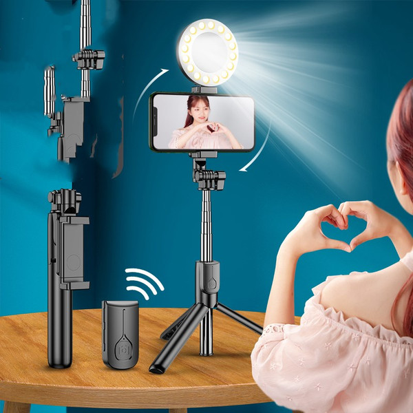 Color: Flagship black - Mobile phone live broadcasting stand with self timer Q119-CJSJSJSJ01685-Flagship black