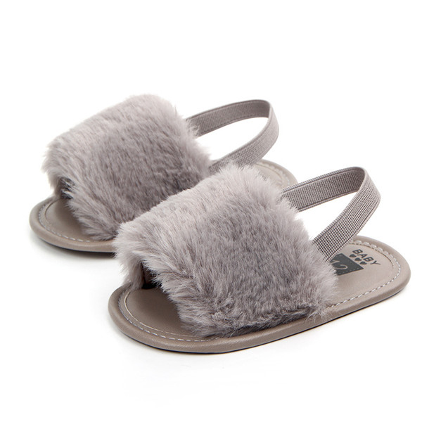 0-1 four-color baby sandals soft bottom toddler shoes elastic comfortable non-slip baby shoes - Col Q119-CJWJXDNY00061-gray-11CM