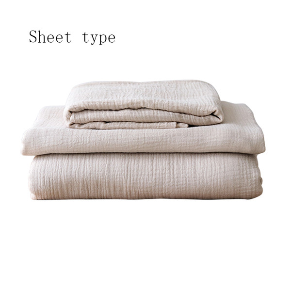 style: Sheet type, Bedding Size: 2M 4Pcs set-Beige, Color:  - Simple Household Cotton Washing Four- Q119-CJCS112464703CX