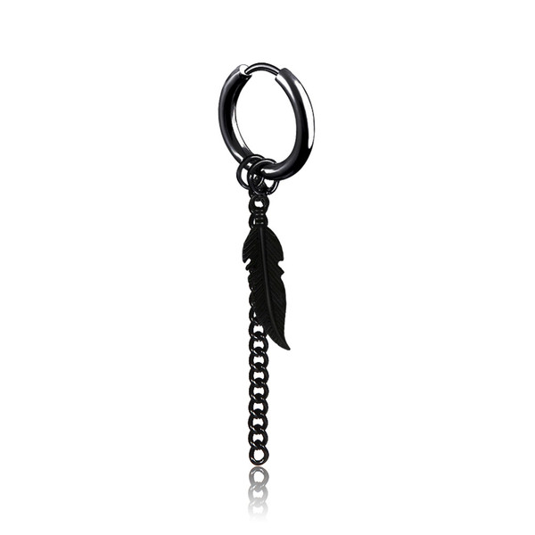 Black Earrings titanium steel chain stud stainless steel cross - Color: 20Style Q119-CJZBLXLX19837-20Style