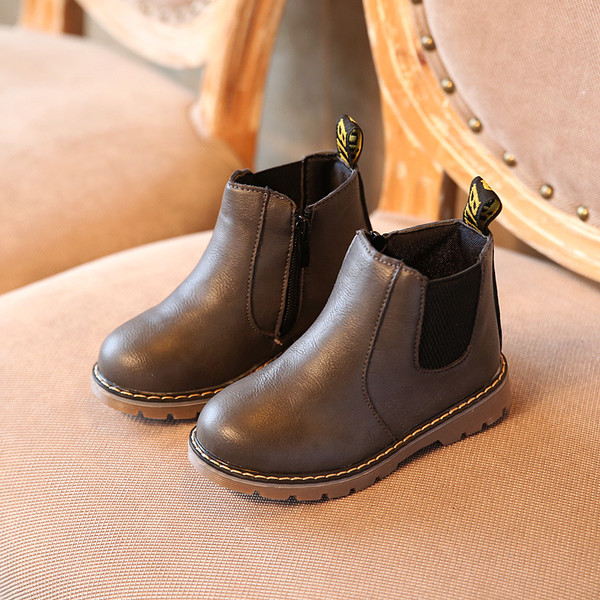 Color: Grey, style: A-21, Size:  - Retro Children's Shoes Autumn and Winter Martin Boots Fashion Ch Q119-CJNY101383533GT