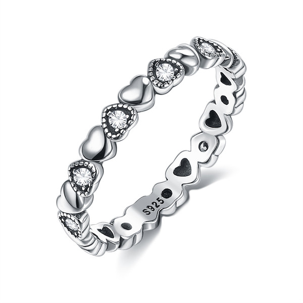 Size: 8, style: D - LEKANI-Women Heart Shape Sterling Silver Ring Band 925 Sterling Silver Heart St Q119-CJLX114239514NM