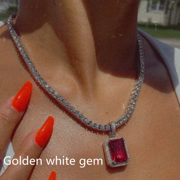 Simple Ruby Clavicle Chain European And American Fashion Jewelry Q119-CJLX1208931