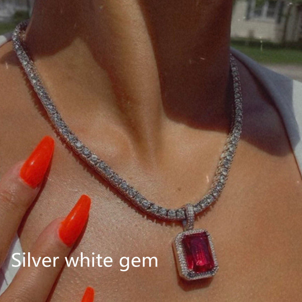 Simple Ruby Clavicle Chain European And American Fashion Jewelry Q119-CJLX1208931