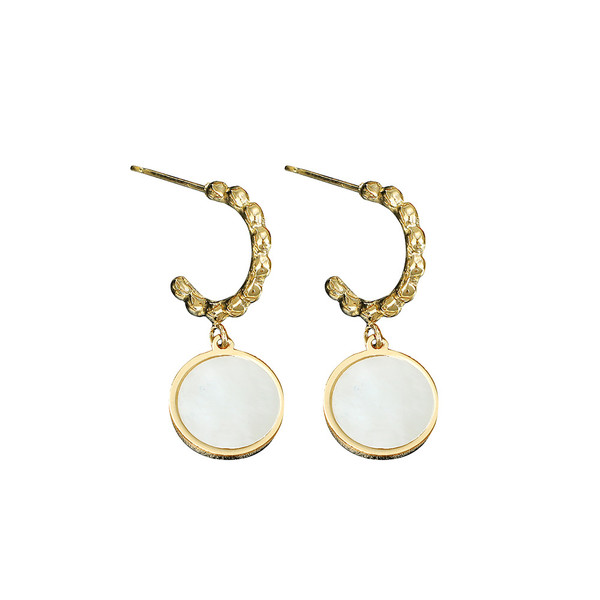 Temperament Stainless Steel Earrings Titanium Steel Geometric Round Earrings Q119-CJLX1210710