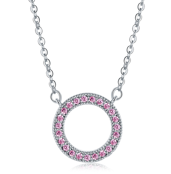 Color: Pink, package: With box-Copper, material:  - Circle Of Life   Necklace Diamond Edition Q119-CJZBLXLX02911-Pink-With box-Copper