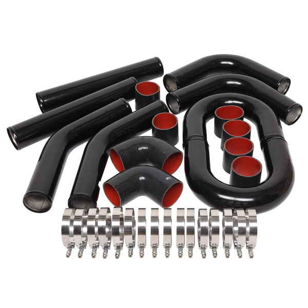 3 Inch 8pcs Universal Aluminum Tube Set 457MM Black T575-S0671278073