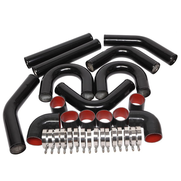 3 Inch 8pcs Universal Aluminum Tube Set 457MM Black T575-S0671278073
