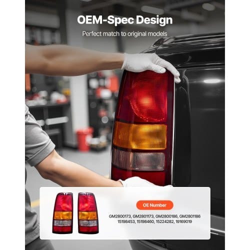 Tail Light Assembly Compatible with 1999-2003 Chevy Silverado 1999-2006 GMC Sierra 1500 1500 HD 250 E415-WDDQXFLSLD157345Z001V0