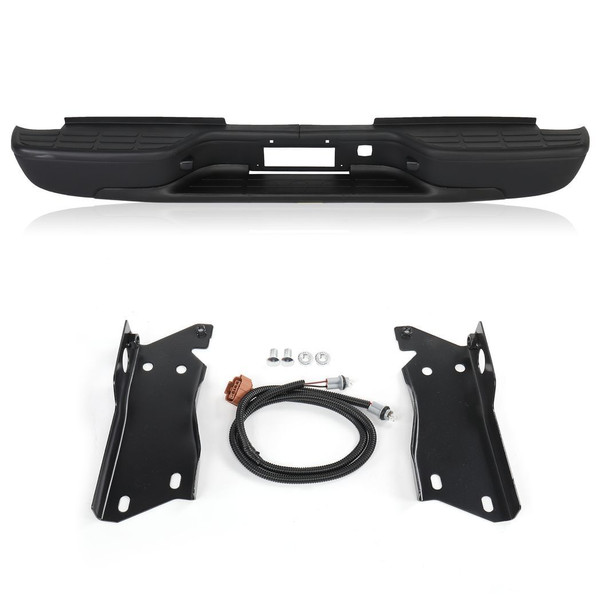 Pickup Rear Bumper 16 Chevrolet Silverado 2500 HD 1999-2007-Black/Steel T575-S0671371447