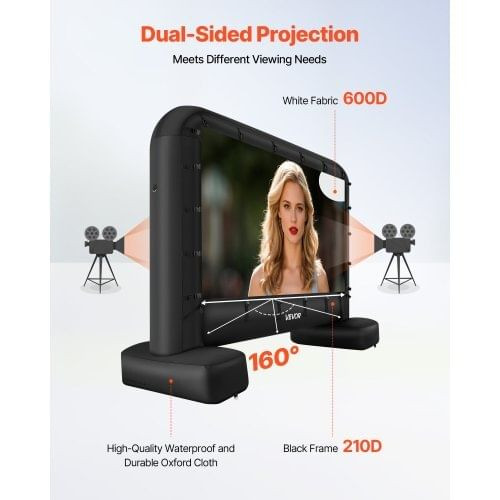 14 ft Inflatable Movie Screen, 600D Washable Inflatable Projector Screen with Portable Storage Bag, E415-XCQSTYPMZJS1HUC89001V1