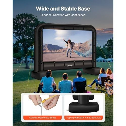 14 ft Inflatable Movie Screen, 600D Washable Inflatable Projector Screen with Portable Storage Bag, E415-XCQSTYPMZJS1HUC89001V1