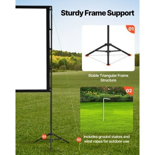 Projector Screen with Stand, 100 Inch 160?° Wide Angle Indoor Outdoor Projection Screen, 16:9 4K HD E415-ZJSTYPMEKLJZTWA9Y001V0