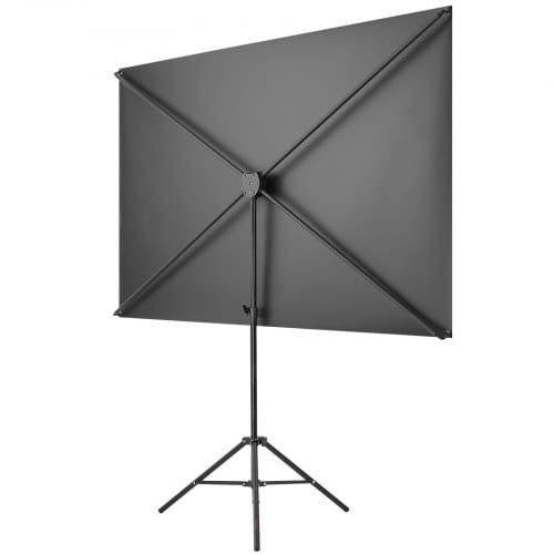 Projector Screen with Stand, 80 Inch 160?° Wide Angle Indoor Outdoor Projection Screen, 16:9 4K HD  E415-ZJSTYPMEKSJZ80OE1001V0