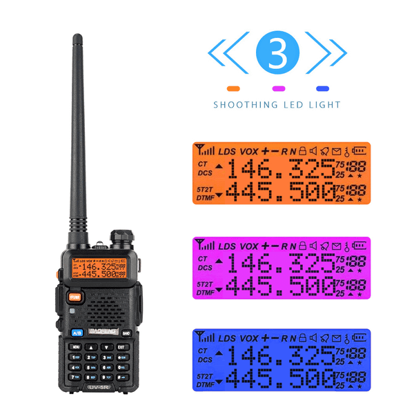 1.5" LCD 5W 144~148MHz / 420~450MHz Dual Band Walkie Talkie with 1-LED Flashlight (Black) T575-S0671267197