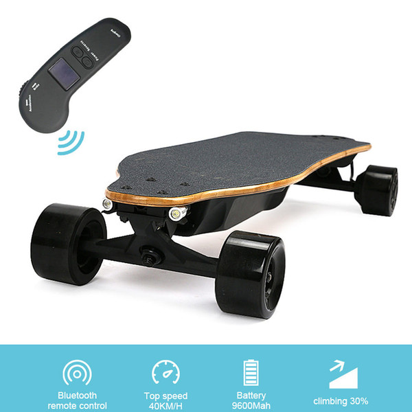 US Dual Hub Motors Electric Skateboard Strong Endurance Battery Electric Longboard with 2 Tail Ligh K484-POU_09YM3OLI_US