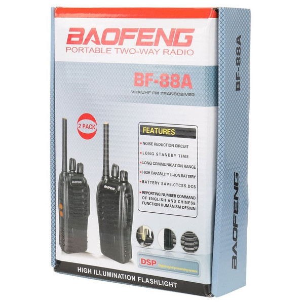 BF-88A 5W FRS Frequency Handheld Walkie Talkie Black (2pcs/Pair) T575-S0671295218