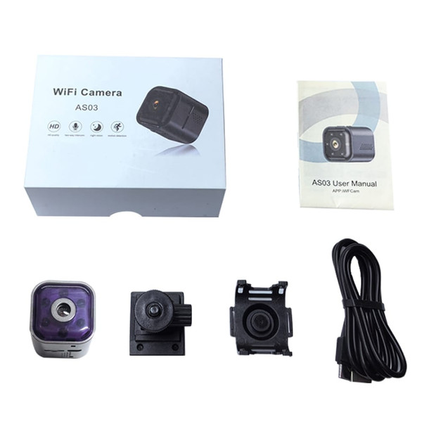 AS03 Mini Camera HD 1080P Home WIFI Night Vision Camera Cams Wireless Recording Camera for Home Sec K484-PEL_0S6L2BCT