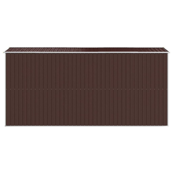Garden Shed Dark Brown Galvanized Steel Large Durable A949-3147463
