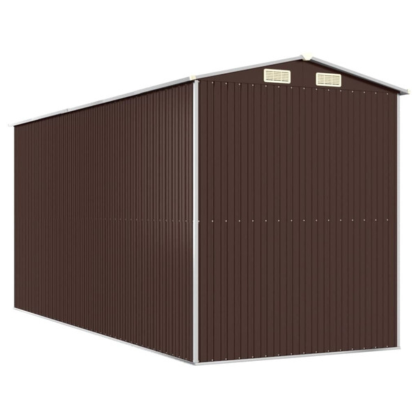 Garden Shed Dark Brown Galvanized Steel Large Durable A949-3147463