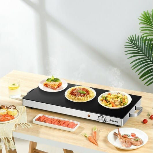 22 x 14 Inch Electric Warming Tray Hot Plate Dish Warmer with Adjustable Temperature B593-KC52906US