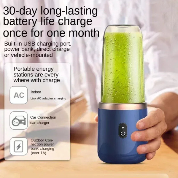 Color: Yellow, Ships From: CHINA - Portable 400ml Mini  Fruit Juicer USBCharging Lemon Orange Fruit F640-12000044321907336
