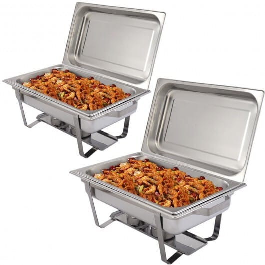 2 Packs Chafing 9 Quart Stainless Rectangular Chafer Buffet B593-KC37827
