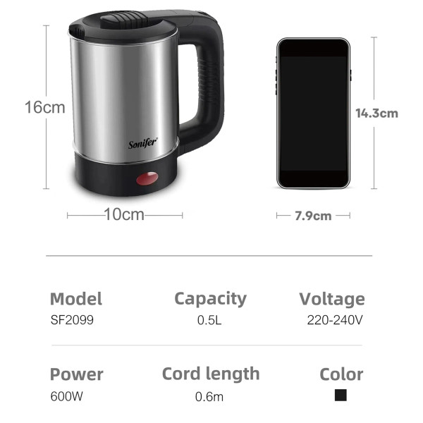 Color: Yellow, Plug Type: UK, Ships From: CHINA - 0.5L Mini Electric Kettle Tea Coffee Stainless St F640-12000036300015734