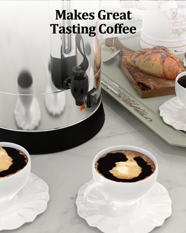 US GARVEE Commercial Coffee Urn Food Grade 304 Stainless Steel Hot Water Urn Hot Drink Dispenser Bl K484-PHO_0ZEJBUOV_US