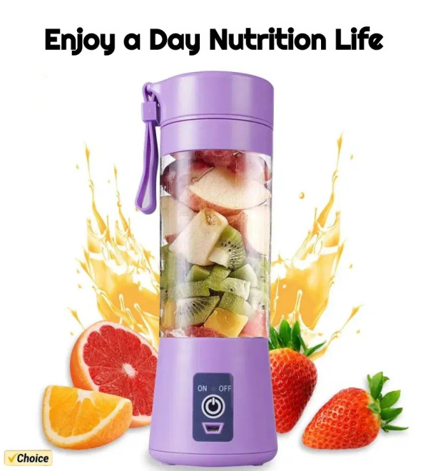 Color: Blue - Portable Mini Blender for Shakes and Smoothies Rechargeable USB 380ML Traveling Fruit F640-12000043420879226