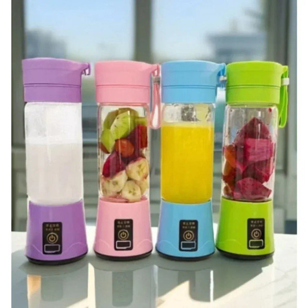 Color: Blue - Portable Mini Blender for Shakes and Smoothies Rechargeable USB 380ML Traveling Fruit F640-12000043420879226