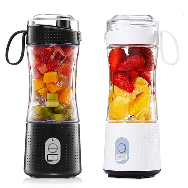 Portable Blender Type-C Rechargeable Juicer Cup Electric Blender for Travel Kitchen 380ml Black K484-FQZHE_1RT396VM