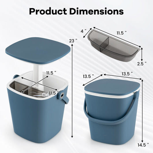 3-in-1 Portable Cooler Bar Table with Bottle Opener and Lift Top Lid for Camping Poolside-Blue - Co D681-NP11636BL