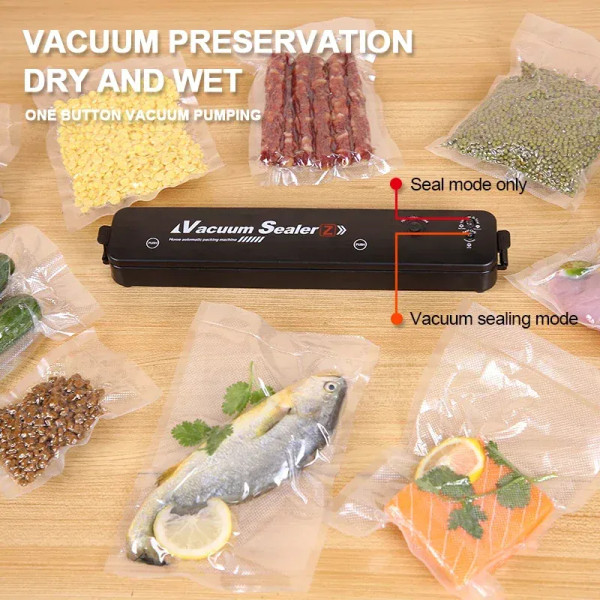 Color: Red - Electric Vacuum Sealers Food Sealer Machine Foods Fresh Storage Vacuum Sealer Machine  F640-12000043134347784