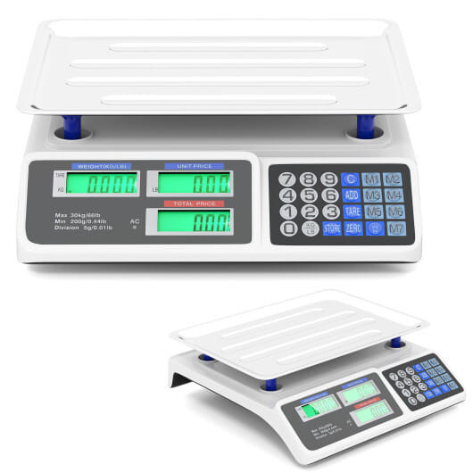 66lb Price Computing Scale Commercial Food Scale with Dual LCD Displays B593-ES10489US