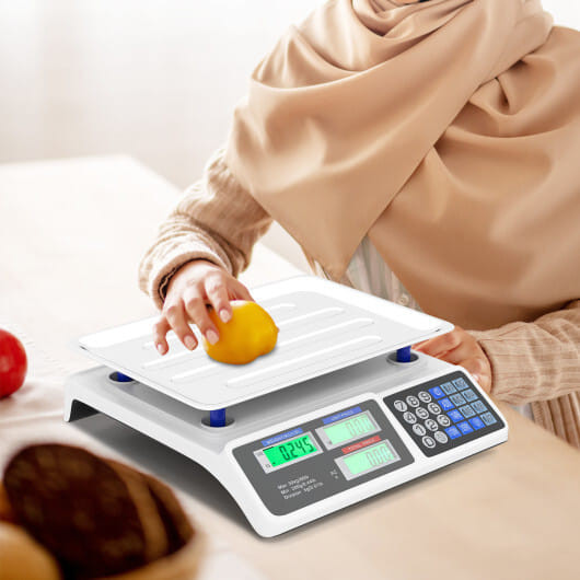 66lb Price Computing Scale Commercial Food Scale with Dual LCD Displays B593-ES10489US