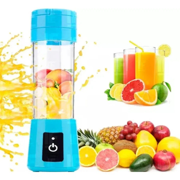 Color: Blue - Portable Mini Blender for Shakes and Smoothies Rechargeable USB 380ML Traveling Fruit F640-12000043420530175
