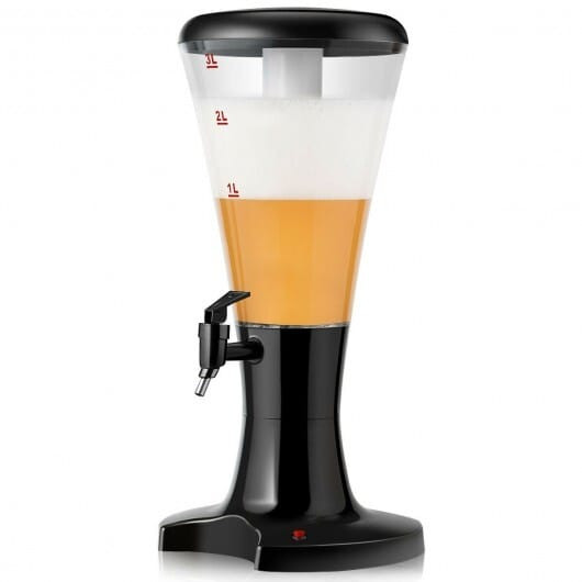 Set of 2 3L Draft Beer Tower Dispenser with LED Lights - Color: Black D681-KC25944-2