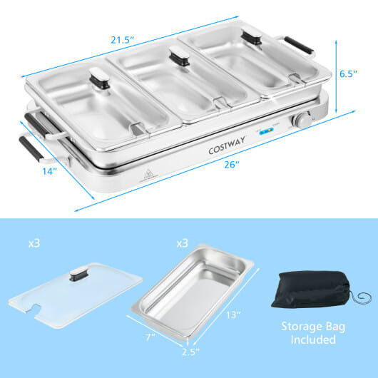 2 in 1 Electric Warming Tray with Temperature Control B593-ES10274US