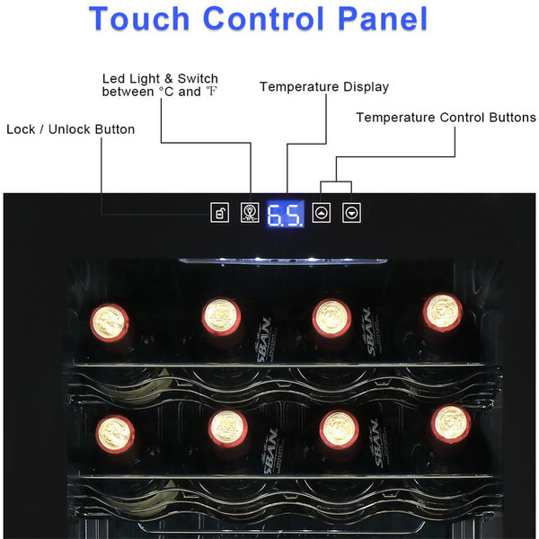 US ZOKOP 80L 28 Bottle Compressor Wine Cooler Cold Rolled Plate Black K484-PHO_0ROPPYAH_US
