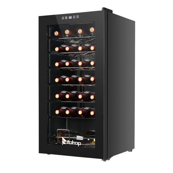 US ZOKOP 80L 28 Bottle Compressor Wine Cooler Cold Rolled Plate Black K484-PHO_0ROPPYAH_US