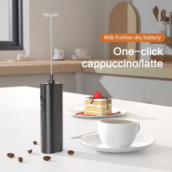 Color: Black - Electric Milk Frother Portable Mini Handheld Fast Foamer Coffee Cappuccino Whisk Mix F640-12000037334680566