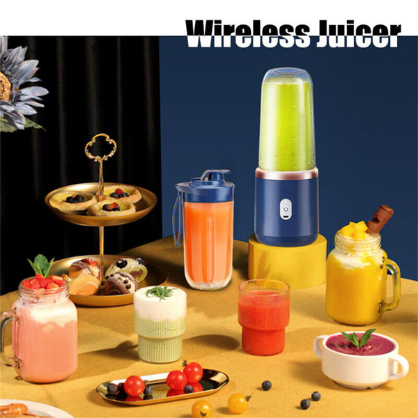 400ml Portable Mini Fruit Blender Electric Wireless Juicer with 6 Blades USB Rechargeable Juicer Cu K484-FQZHE_OD0HNWWX