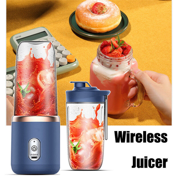 400ml Portable Mini Fruit Blender Electric Wireless Juicer with 6 Blades USB Rechargeable Juicer Cu K484-FQZHE_OD0HNWWX