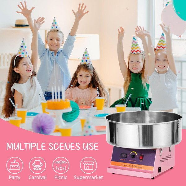 US GARVEE Electric Commercial Cotton Candy Machine 1030W Candy Floss Maker with Stainless Steel Bowl K484-PHO_0Z99IRGU_US